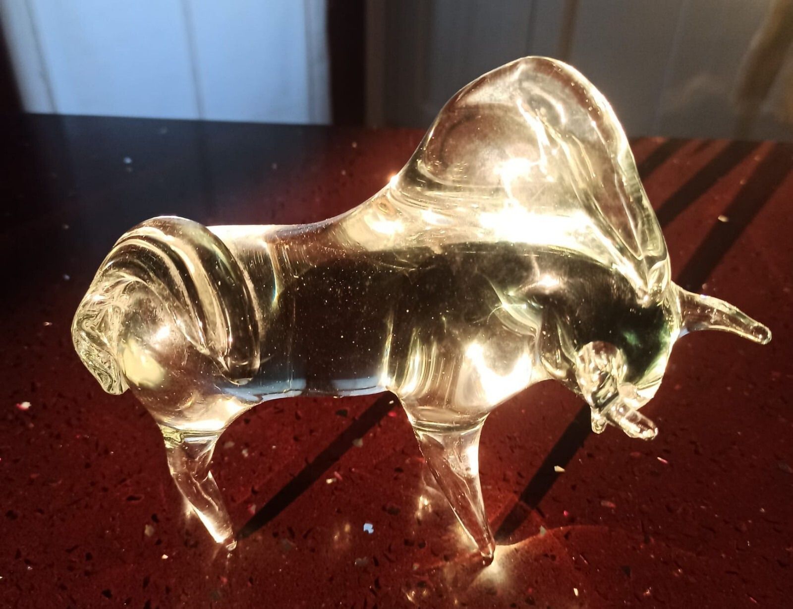 Murano Glass Bull Handmade Sculpture Vintage, Italy Venice photo vinterior