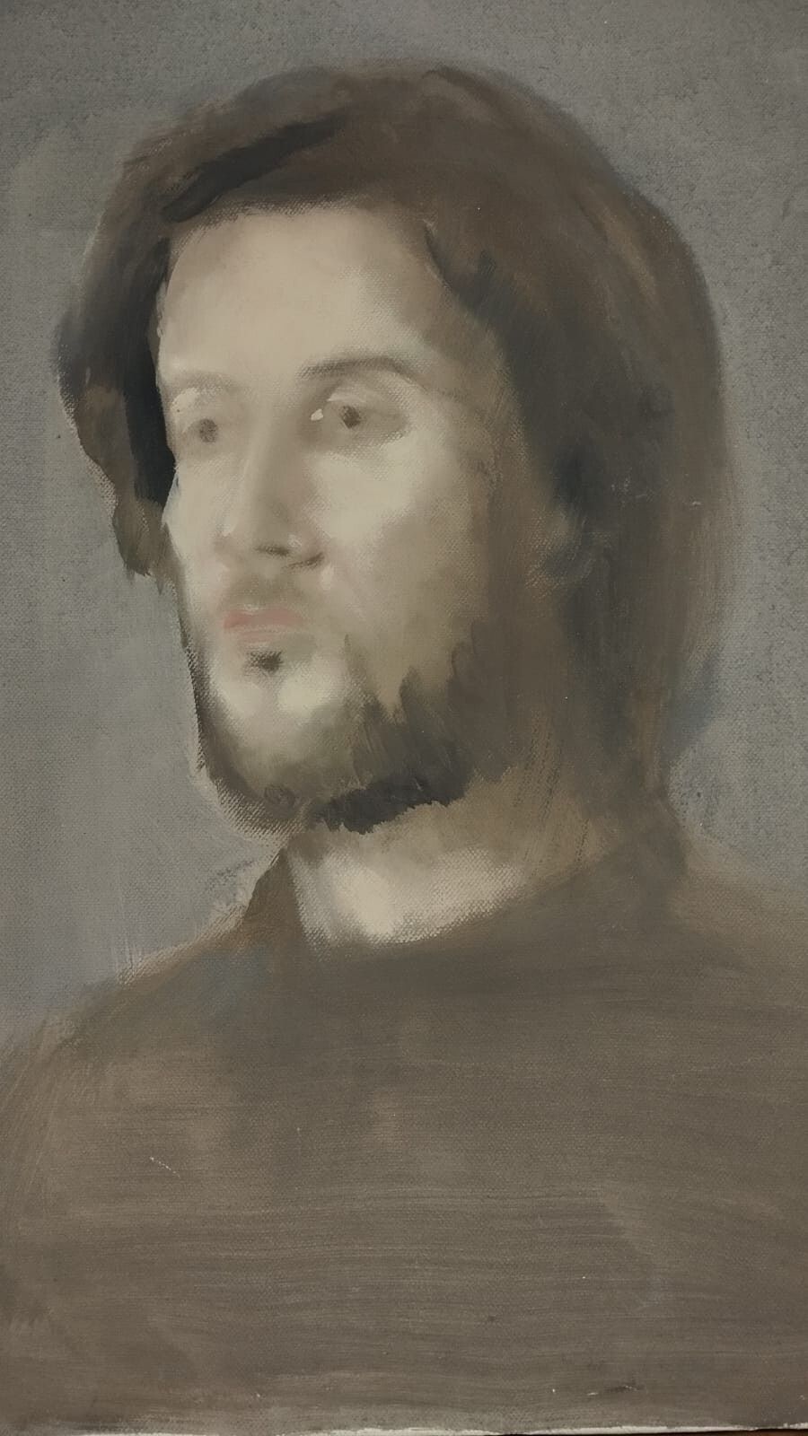 Oil Painting On Canvas Portrait Of Donato Cicconi Annigoni School Simi photo for sale