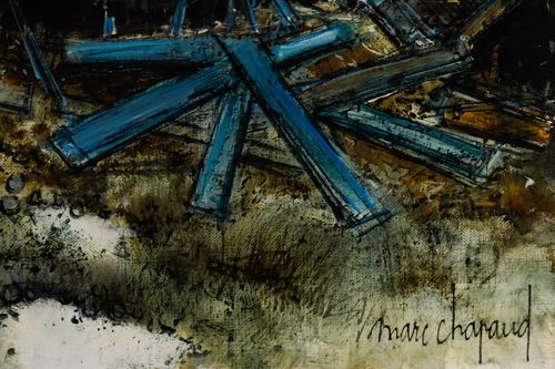Marc Chapaud (B.1941)  French School 20th Century Oil, Vendée, Parcs à Huîtres photo vinterior