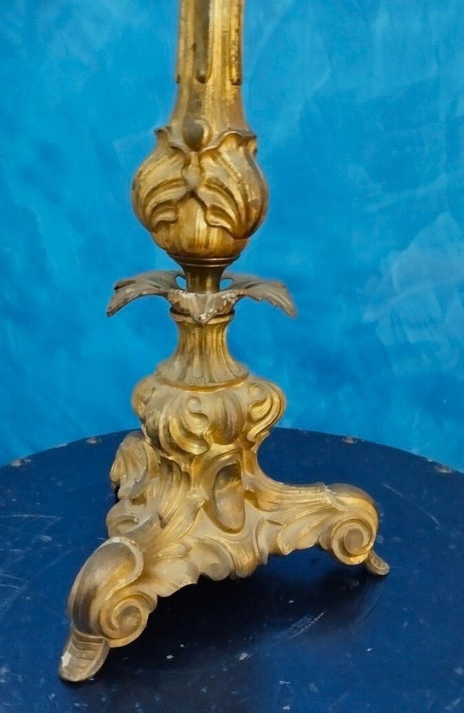 Candelabra 4 Lights Antique Gilded Bronze 19th Century Candlestick photo Home Decor