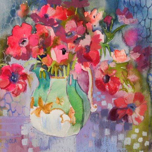 Nola Armstrong 20th Century Mixed Media, Pink Flowers photo furniture
