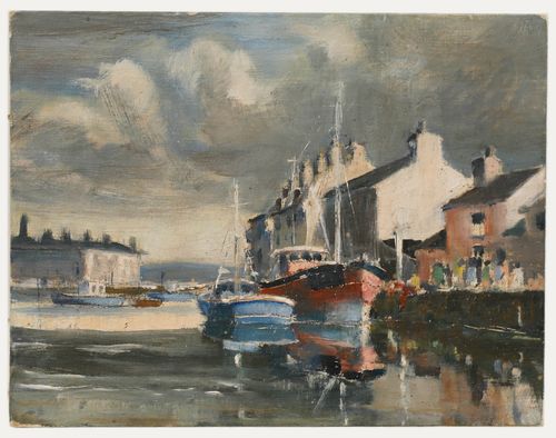 Mid 20th Century Oil A Grey Day By The Sea photo furniture