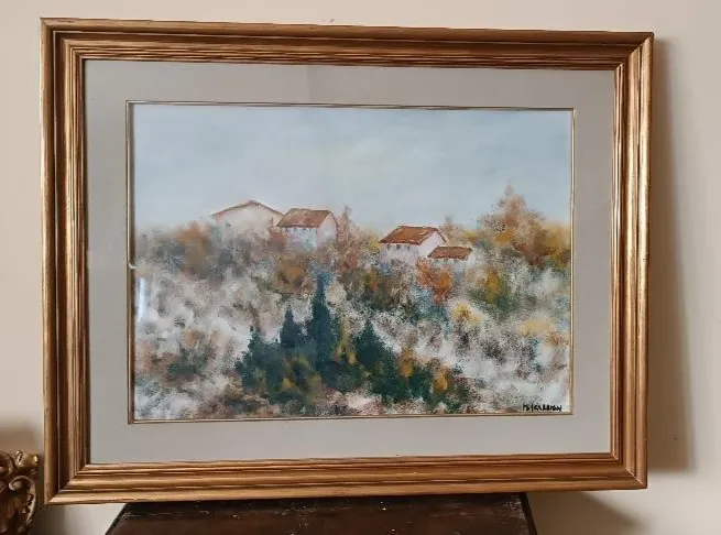 Oil On Canvas Marino Scardigli (Pistoia, 1921 Fish, 2005) Tuscan Landscape