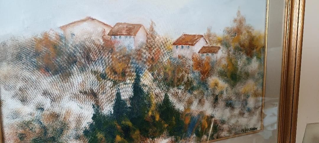 Oil On Canvas Marino Scardigli (Pistoia, 1921 Fish, 2005) Tuscan Landscape photo buy