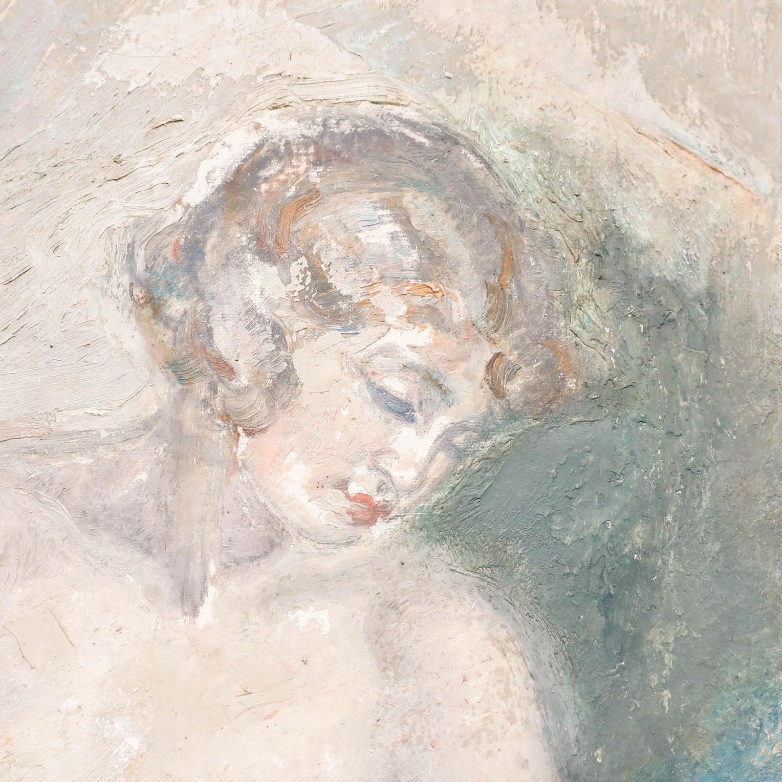 Leon Eugene Paul (1889 1953) Early 20th Century Oil, Female Nude With A Cat photo Art