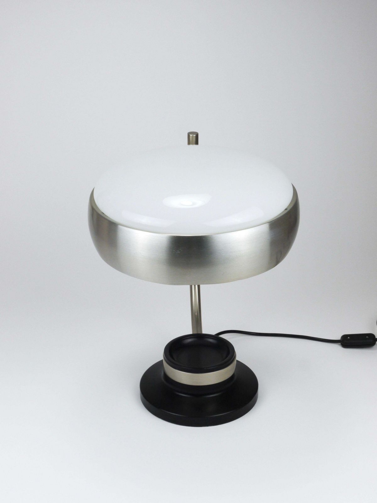 Lighting Oscar Torlasco Black & Nickel Table Desk Swivel Lamp, Lumi Milano, Italy, 1960s photo