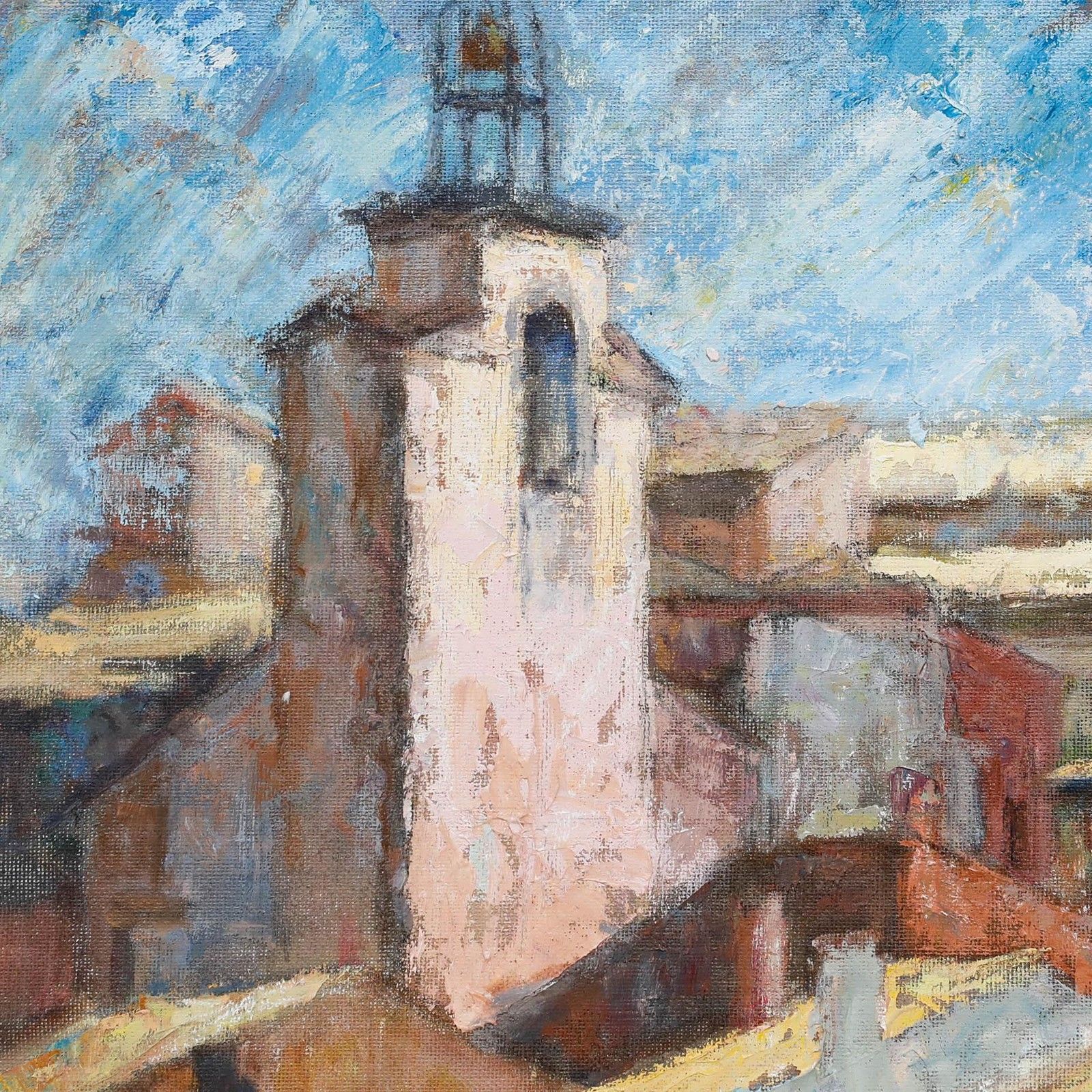 Pauline Plummer (B.1933) 2007 Oil, Rooftops In The Sun photo Art