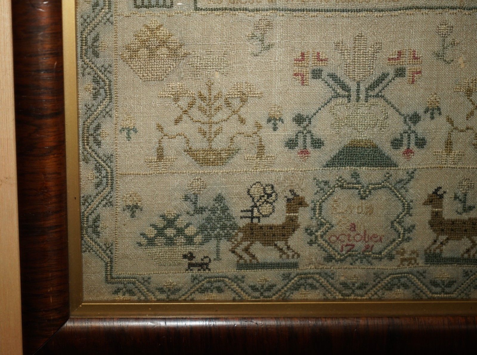 Collectable Antique Antique 1791 George III Needlework Sampler Original Stamped photo 1350.0