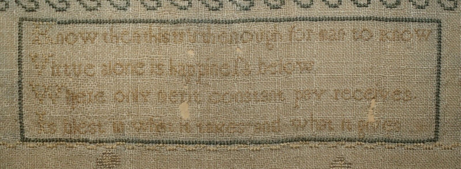 Collectable Antique Antique 1791 George III Needlework Sampler Original Stamped photo buy
