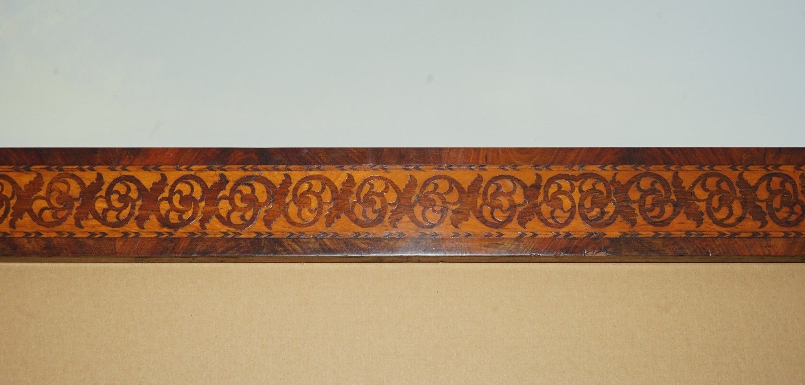 photo vinterior Ornately Decorated Antique Dutch Marquetry Inlay Wall Mirror Sublime Detailings
