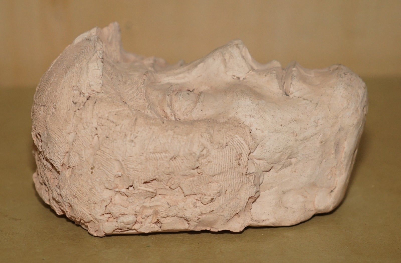 Vintage Hand Made Clay Terracotto Colour Sculpture Of A Face Mask photo buy