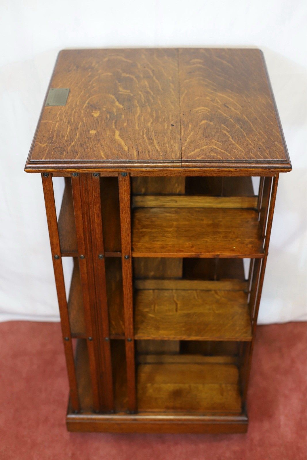 Beautiful Victorian Oak Revolving Bookcase. photo vinterior