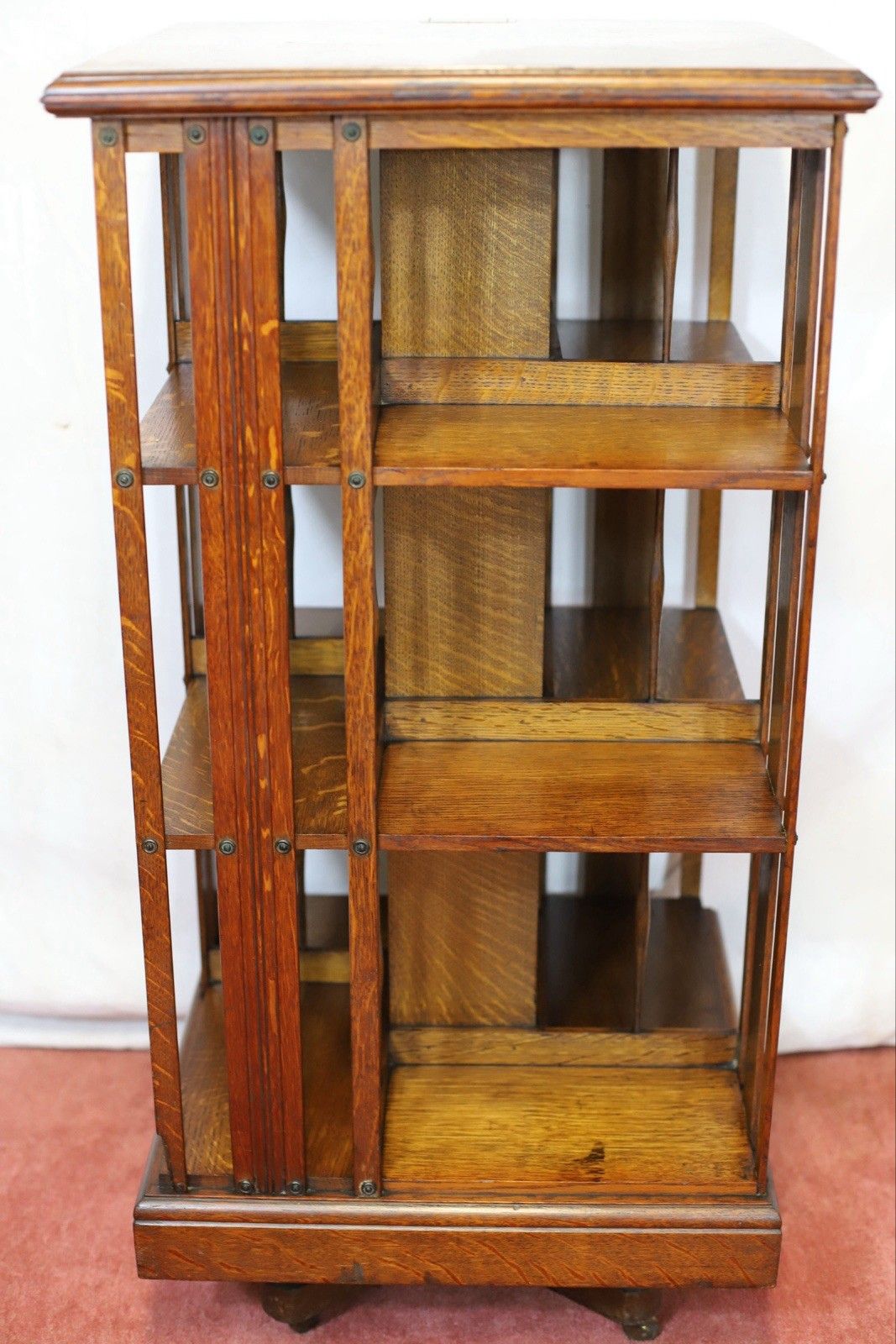 Furniture Beautiful Victorian Oak Revolving Bookcase. photo