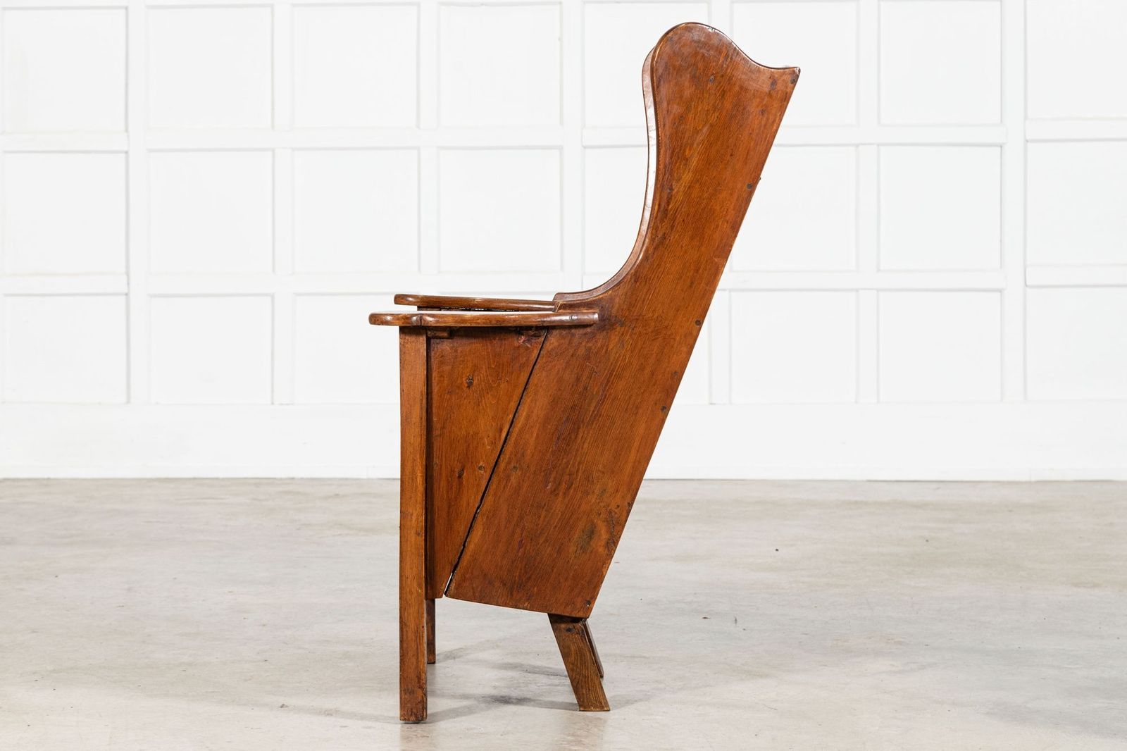 Early 18thc Oak & Pine Carved Lambing Chair photo vinterior