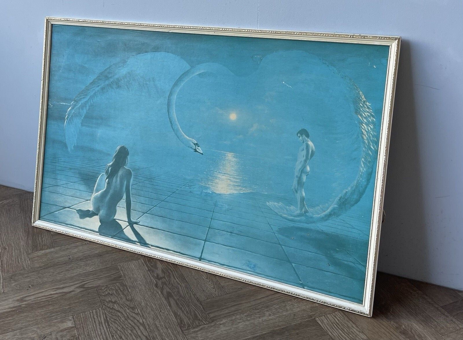 “Wings Of Love” By Stephen Pearson, Iconic Huge Vintage Print In Original Frame 1970’s photo furniture