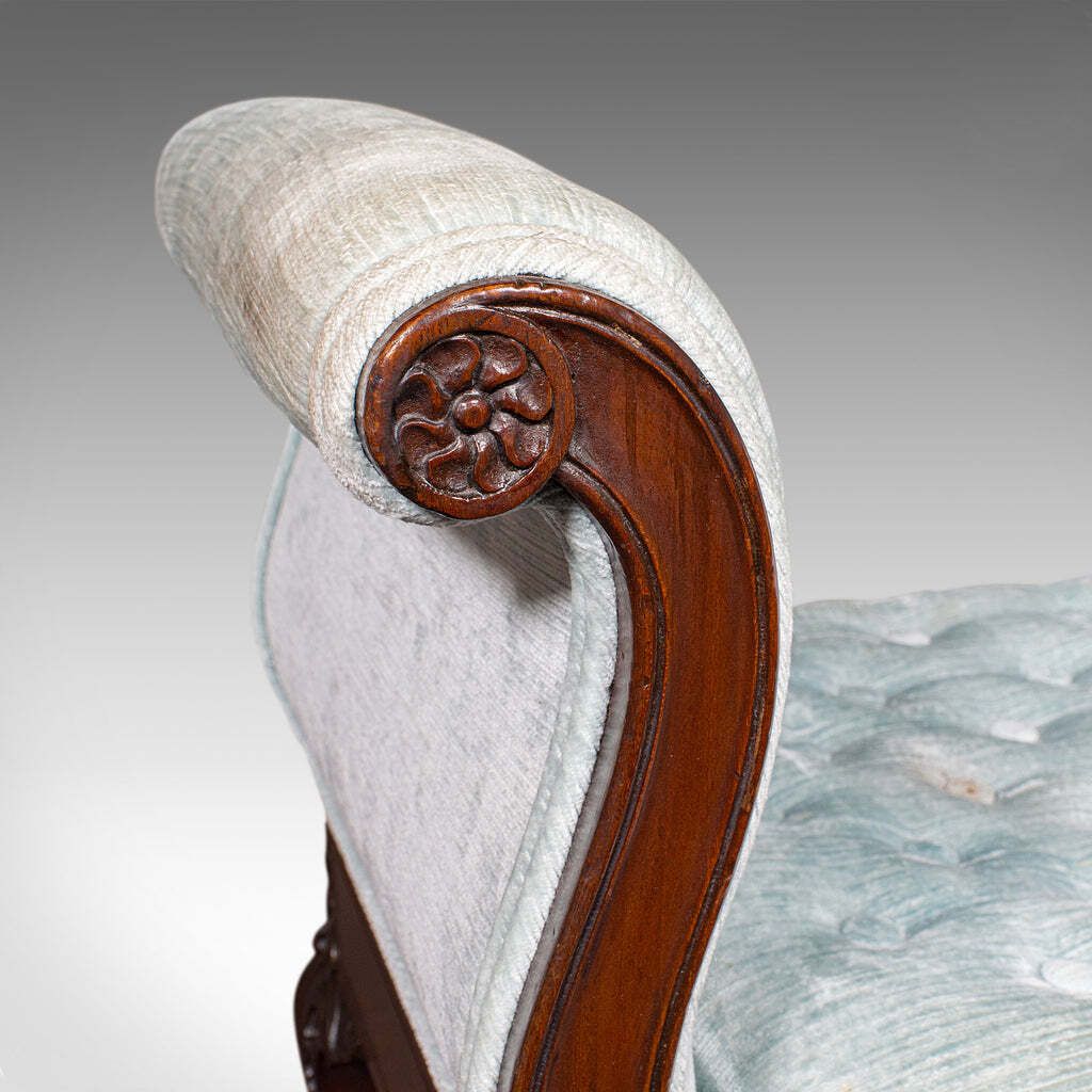 photo furniture Antique Window Seat, English, Walnut, Duet, Bench, Georgian Revival, Edwardian