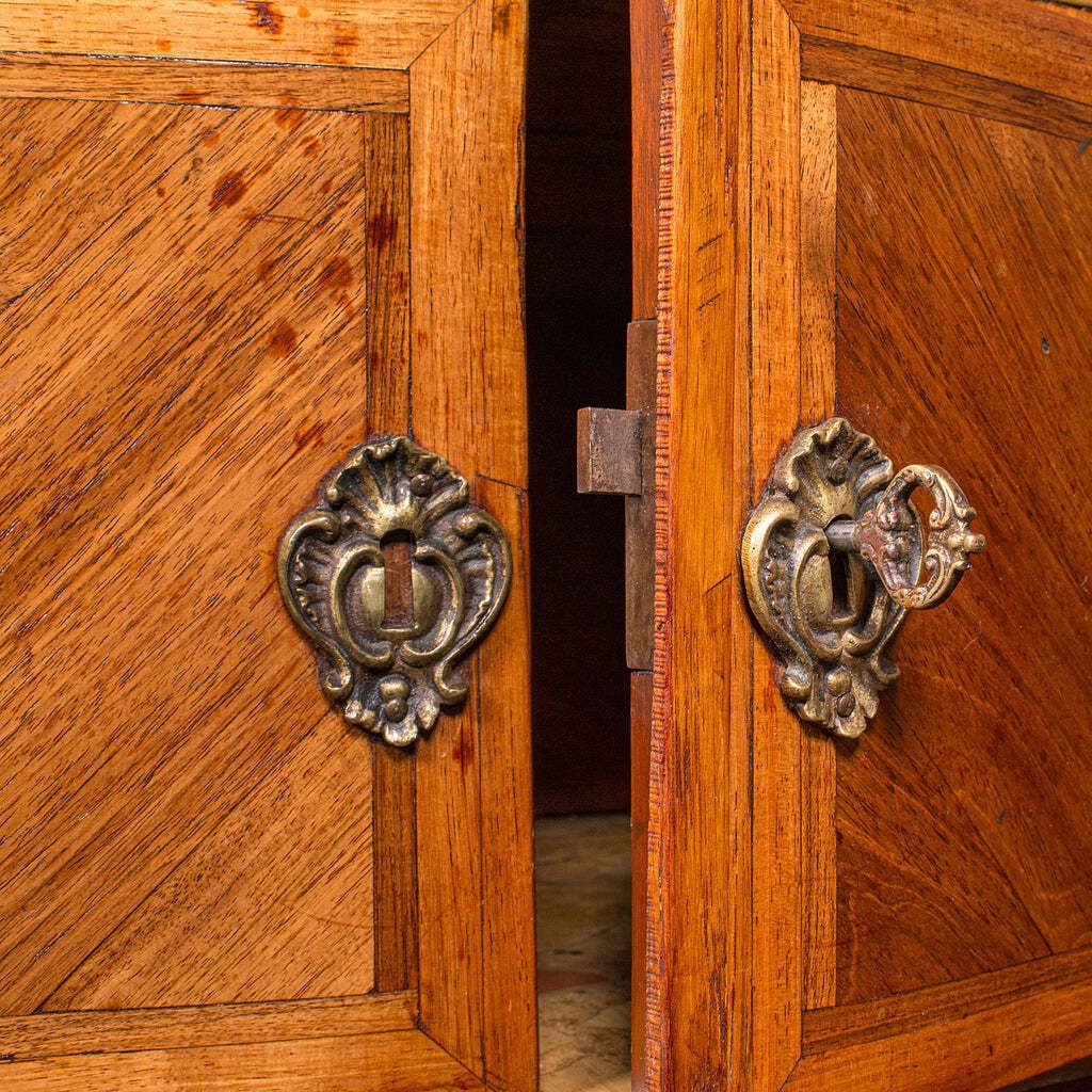 Furniture Antique Side Table, Italian, Kingwood, Marble, Bedside Nightstand, Victorian photo