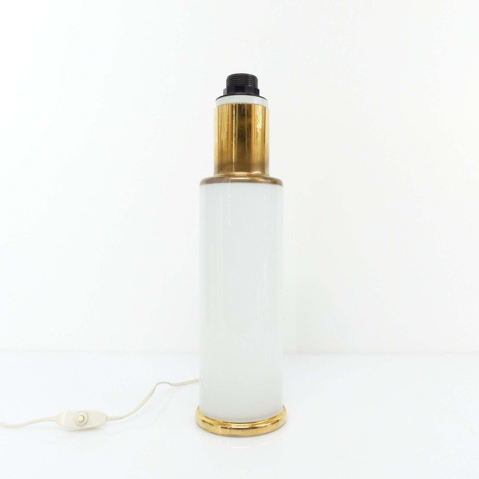 White Opaline Glass Lamp Base, Uno & östen Kristiansson For Luxus Sweden 1970