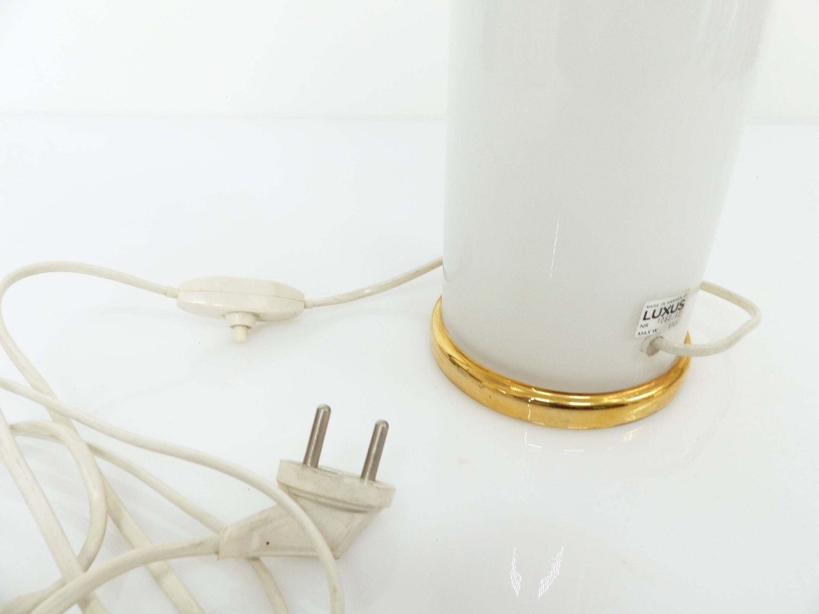 White Opaline Glass Lamp Base, Uno & östen Kristiansson For Luxus Sweden 1970 photo vintage