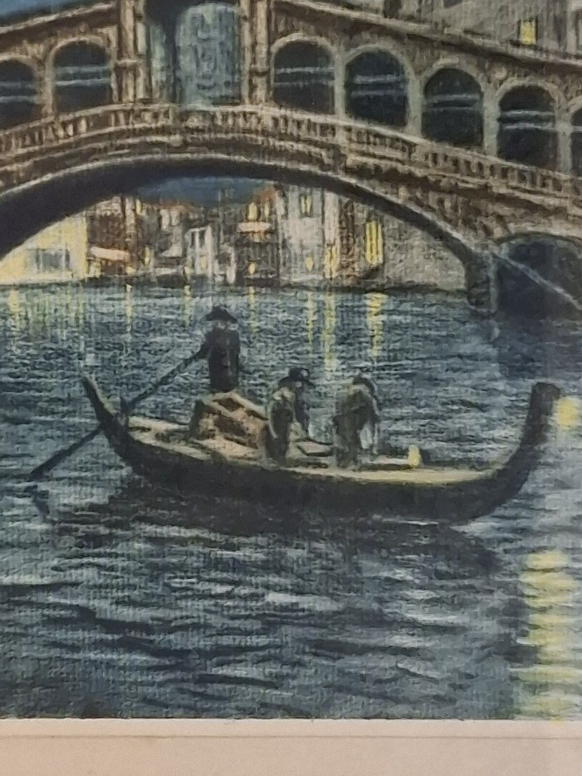 Antique Hand Coloured Etching Leon Verdier Algeria Rialto Bridge Venice Italy photo Art