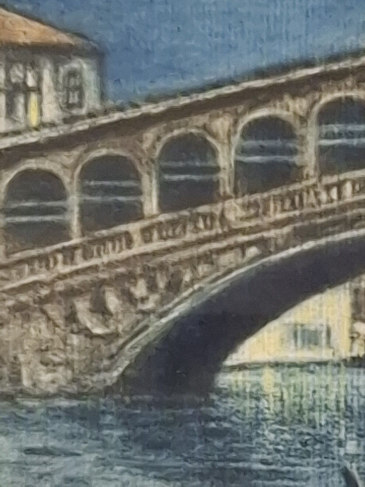 Art Antique Hand Coloured Etching Leon Verdier Algeria Rialto Bridge Venice Italy photo