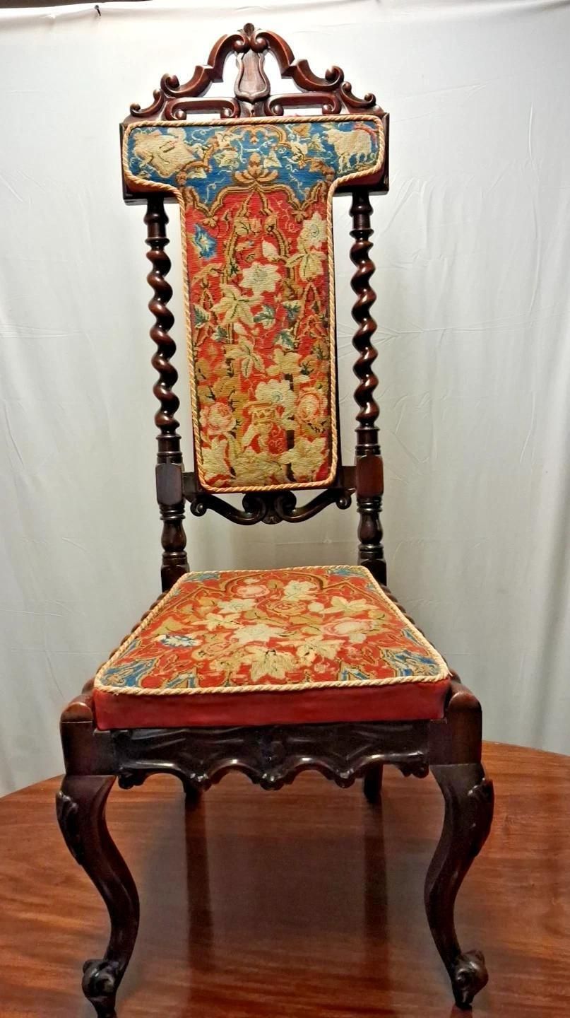 Antique Rosewood Prie Dieu Chair Prayer Seat