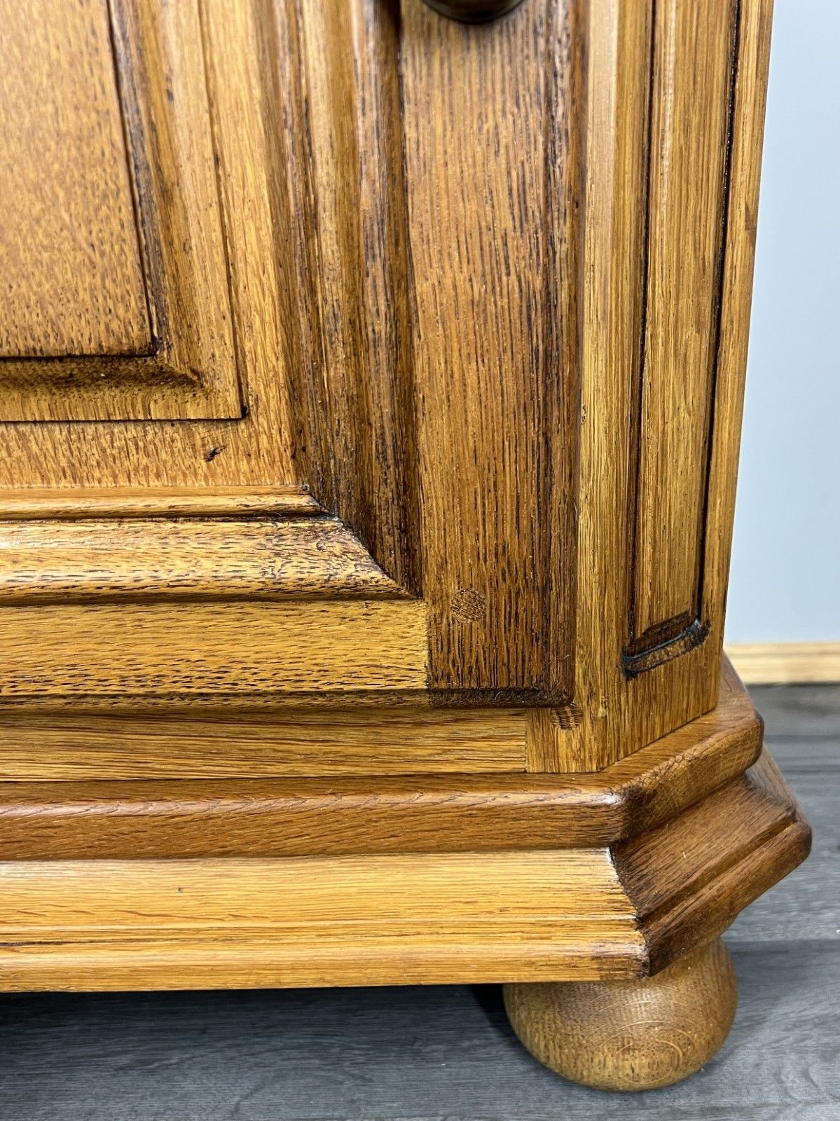 Pair Of Bedside Tables Vintage French Nightstands Carved Door Cabinets Lot 4289 photo buy