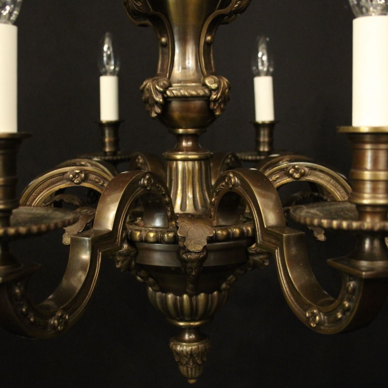 French Bronze 8 Light Antique Chandelier photo furniture