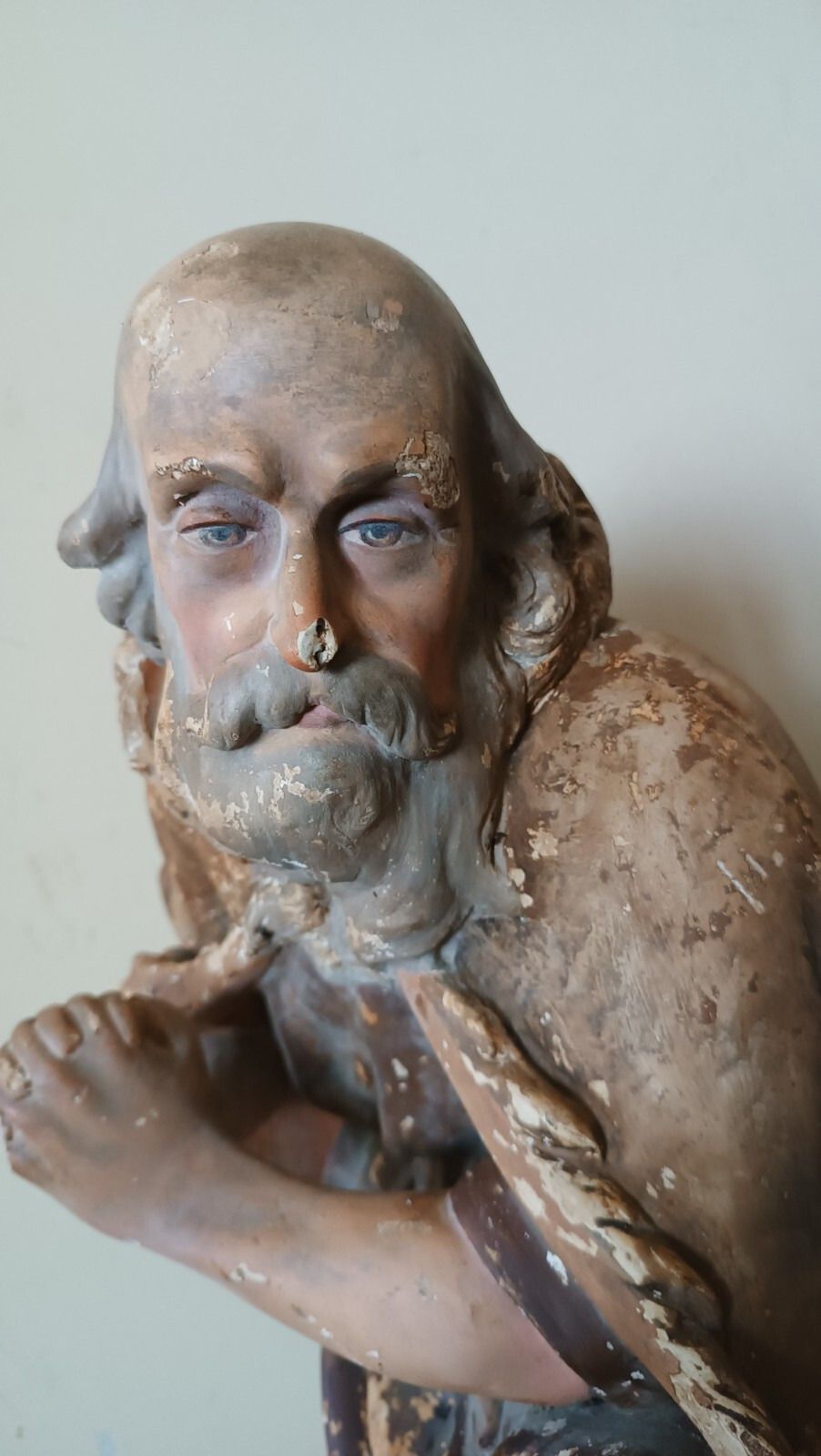 Large Plaster Sculpture, Nativity Shepherd From The Late 18th Century Lucca photo 595.0