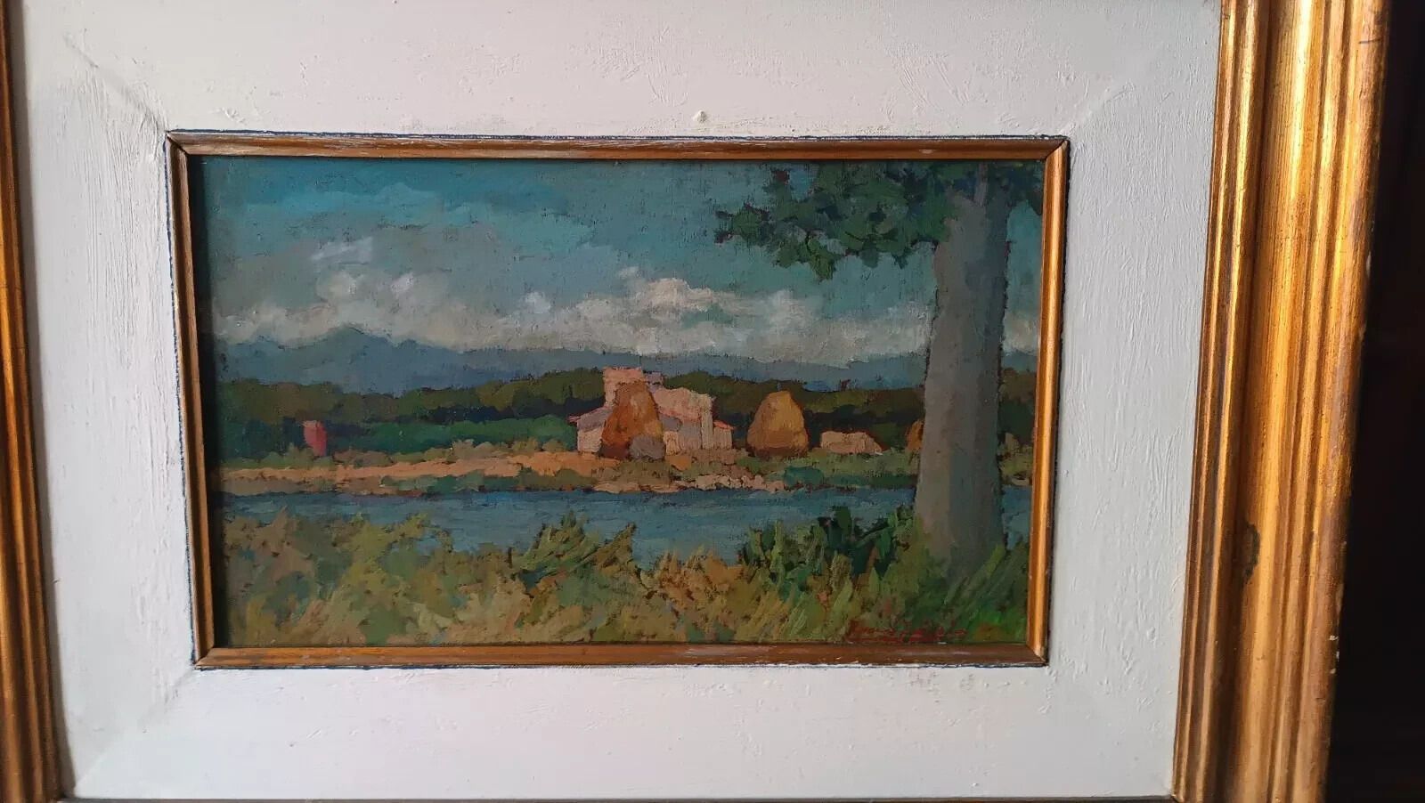 Painting Landscape Arnaccio Pisa 1950s Ferruccio Rosini (Livorno 1932 2021) photo for sale