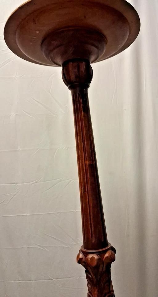 Antique Indian Hardwood Carved Jardiniere Plant Stand With Scrolled Legs photo Home Decor