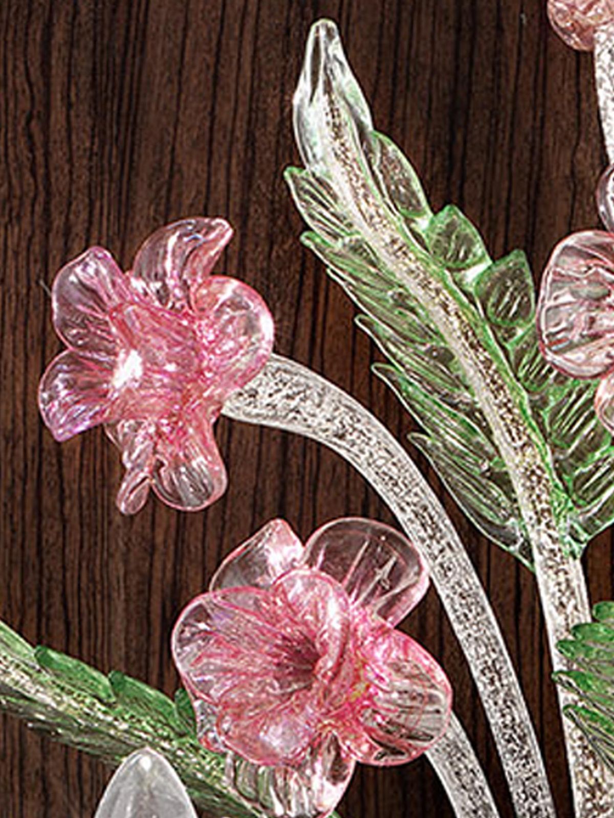 Venetian Floral “Cà Rezzonico” Murano Glass Wall Sconce With Silver Leaf photo for sale
