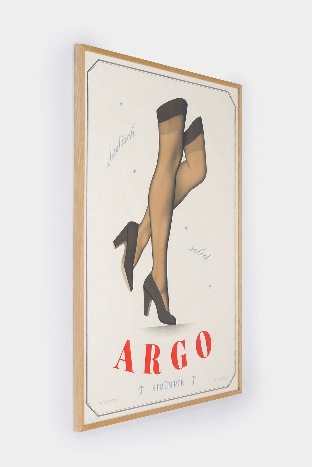 Peter Birkhäuser, Argo Stockings, Original Lithography, Switzerland, 50s photo furniture