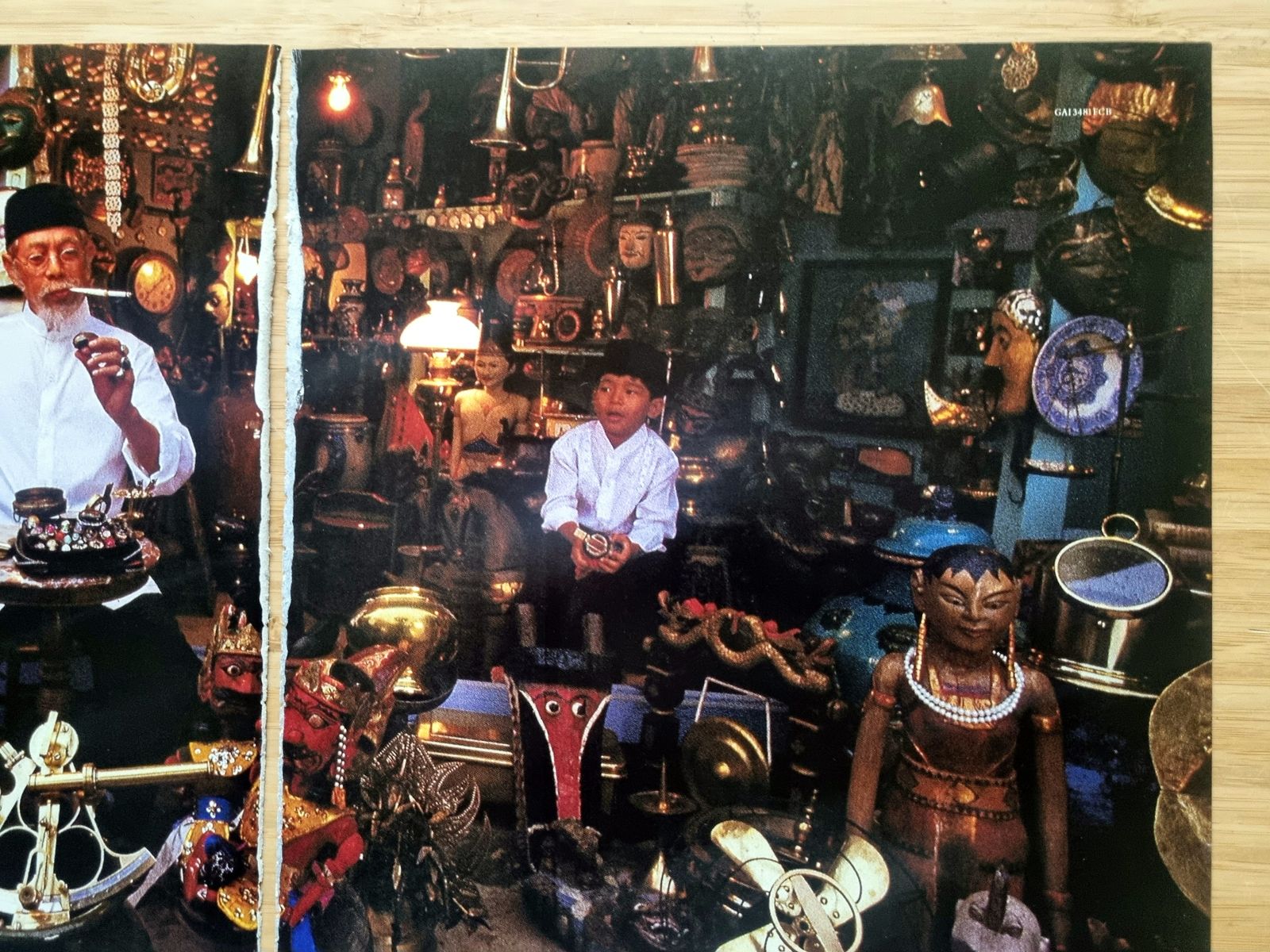Garuda Indonesia Antique Market Ad, Jakarta Jalan Surabaya Flea Market, Double Page Airline Advertisement, 1980s Travel Ephemera, 16 × 11 In photo Art