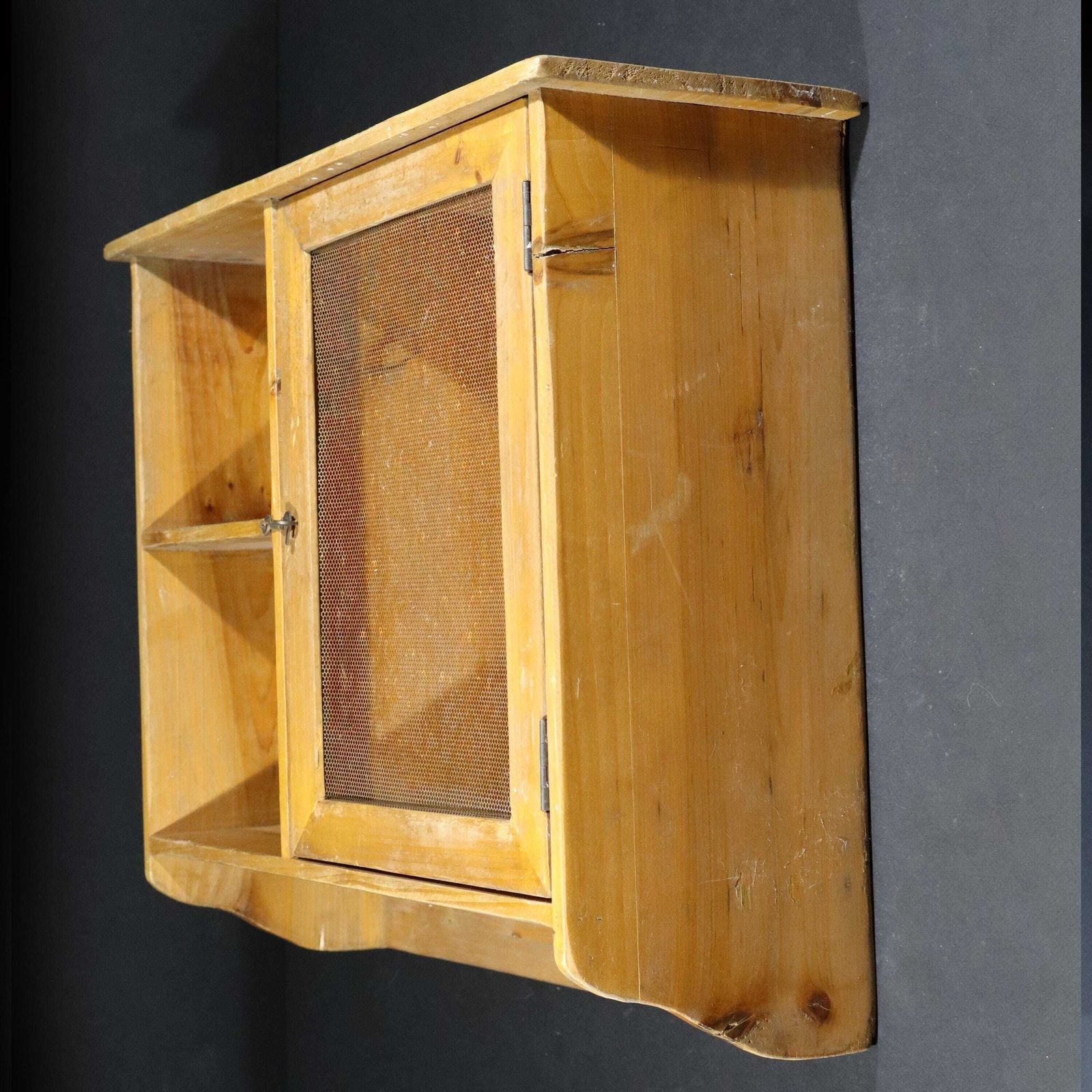 Vintage French Kitchen Pantry Cabinet – Fine Mesh Food Safe Country Style photo Furniture
