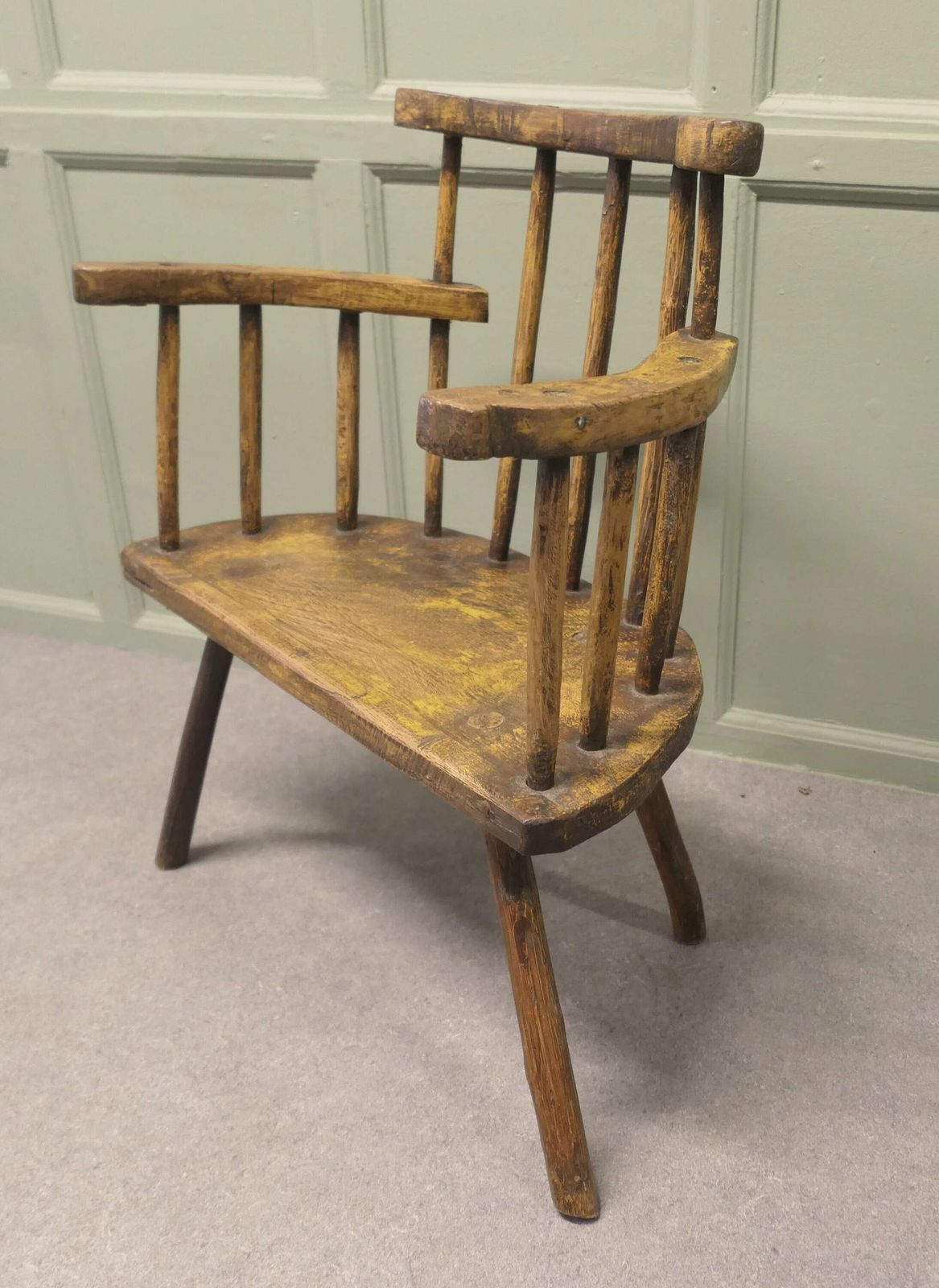 A Primitive 18th Century Country Comb Back Armchair photo furniture