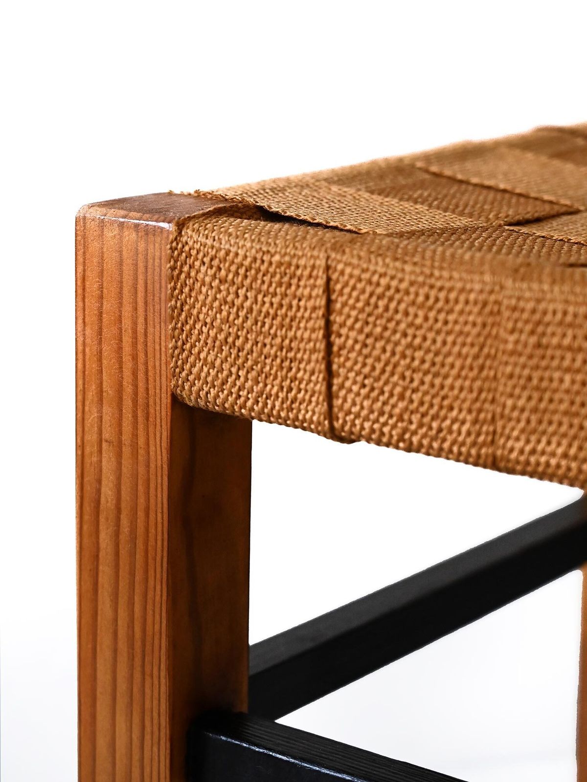 Pair Of Vintage Scandinavian Stools With Woven Seat photo 390.0
