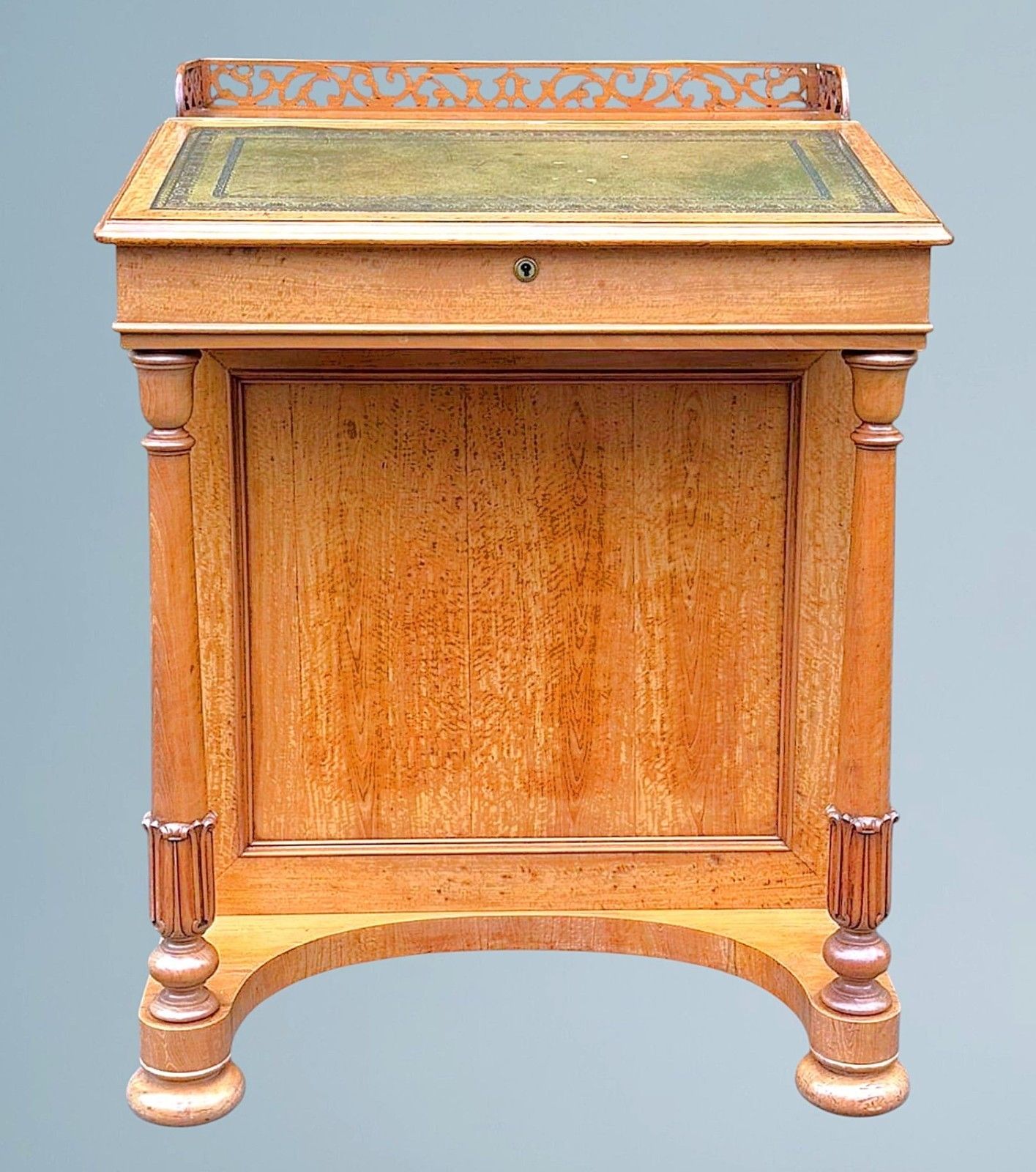 An Antique Victorian Satinwood Davenport Desk photo furniture