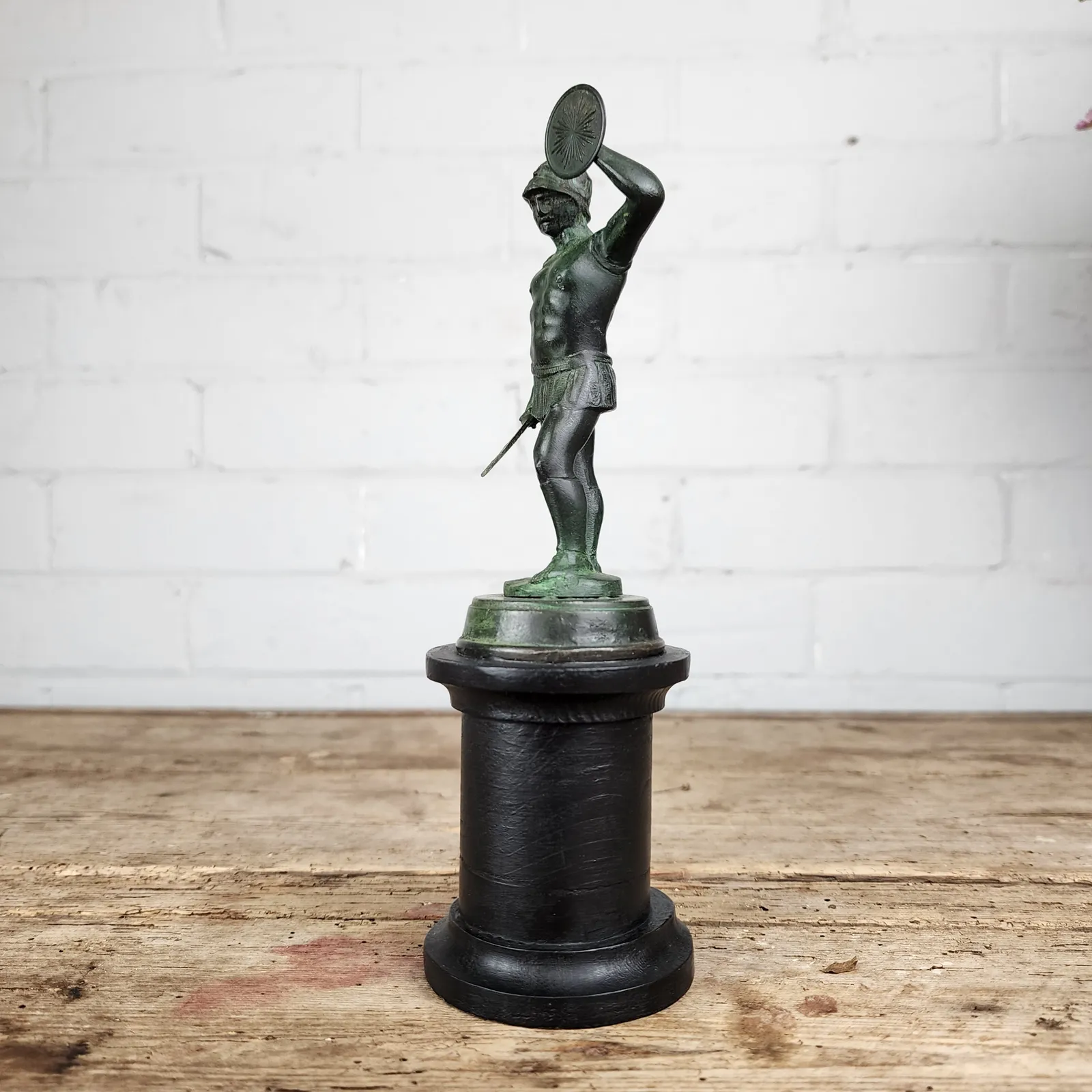 Grand Tour Verdigris Bronze Gladiator After The Antique.