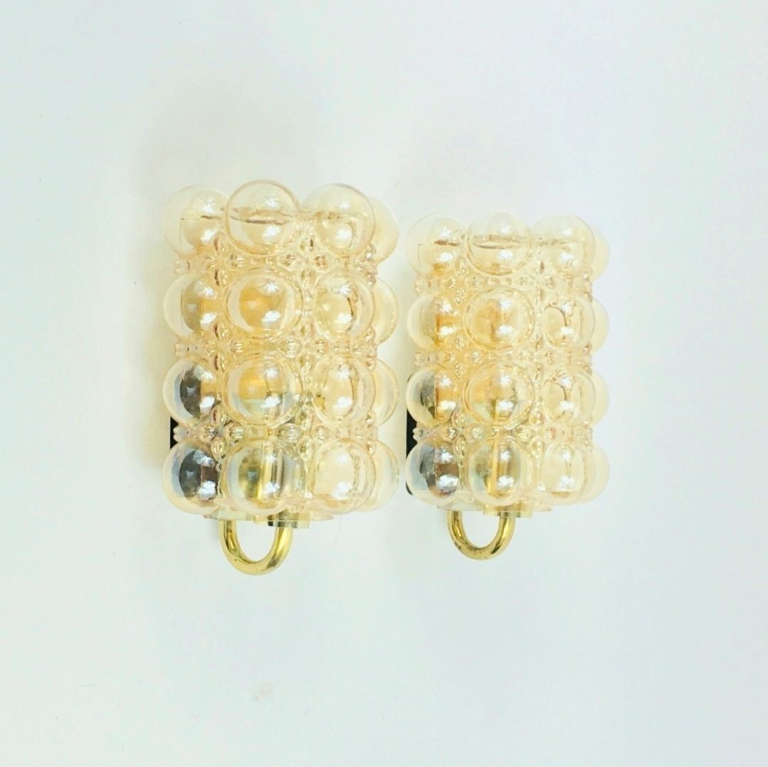 Pair Of Mid Century Modern Amber Bubble Glass Wall Lights By Helena Tynell For Limburg, Germany, 1960s photo furniture