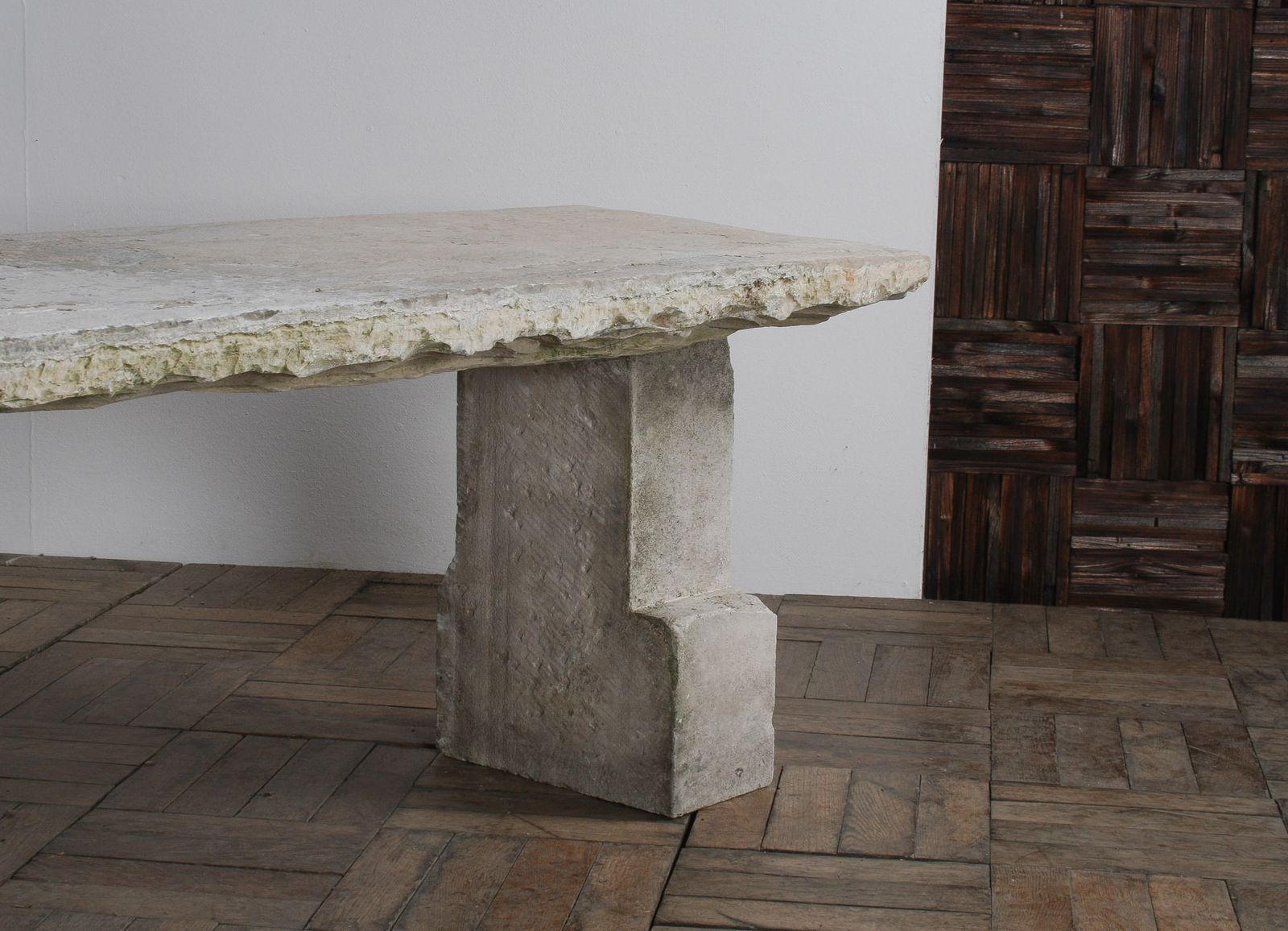 Reclaimed Carved Stone And Portland Limestone Garden Bench Seat photo vinterior