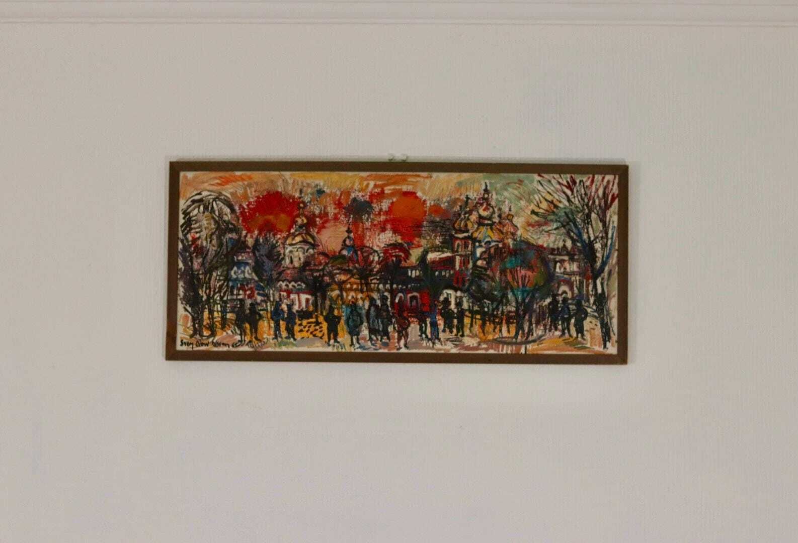 Original Swedish Oil On Panel – “Från Leningrad” By Sven Olsson – Vintage & Framed  67 × 29 Cm (26.4" × 11.4") photo Art