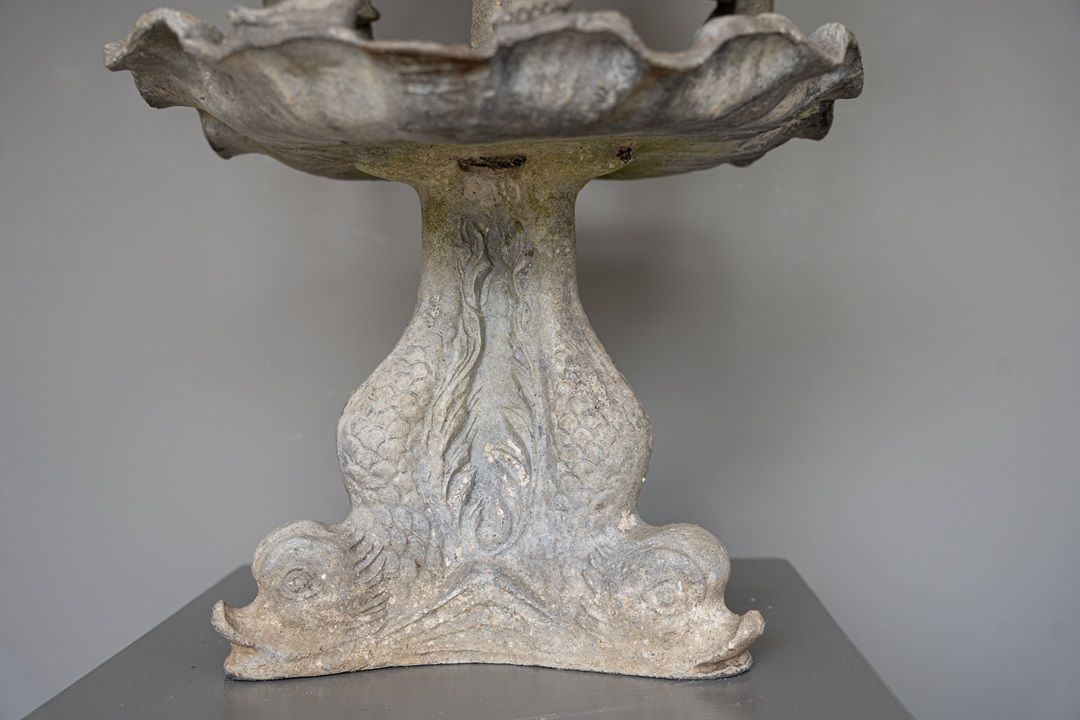 Antique Lead Garden Fountain photo vintage