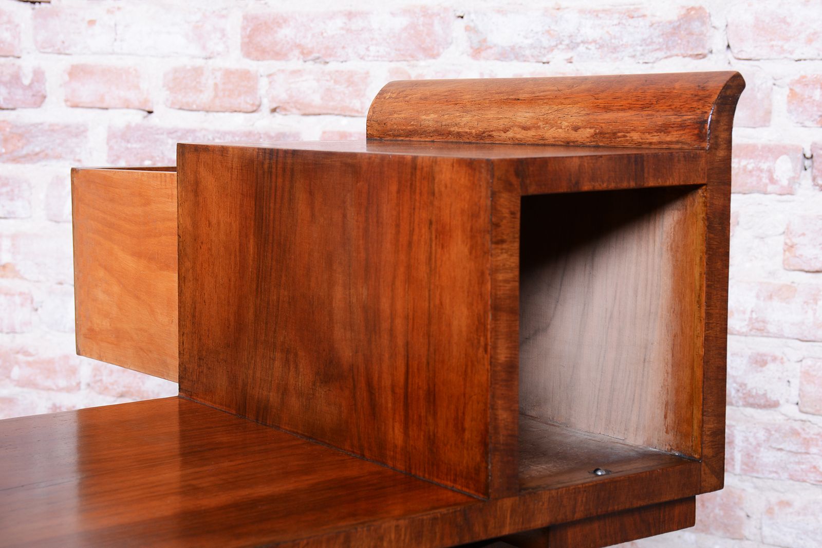 Restored Art Deco Serving Trolley, Walnut, Revived Polish, France, 1920s photo vintage