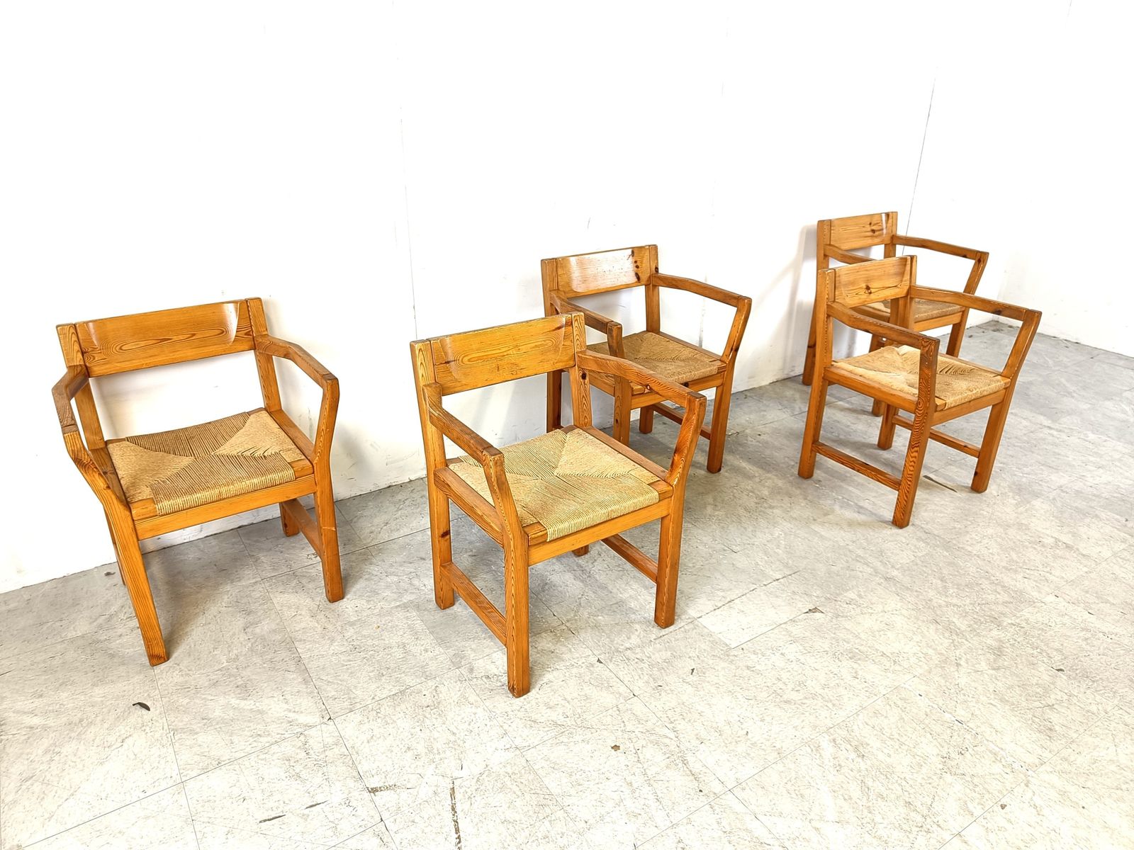 photo furniture Vintage Scandinavian Pine Wood Dining Chairs, 1960s By Gm Mobler