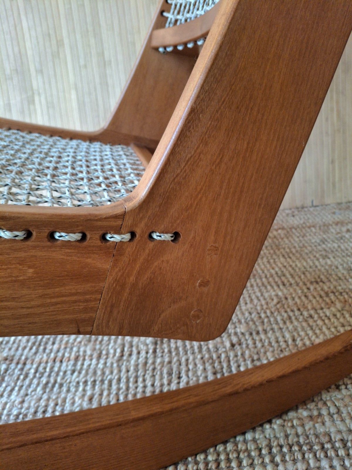 photo vinterior Fab Vintage 1970s Jeremy Broun Studio High Backed Rocking Chair Ash? Blonde Wood