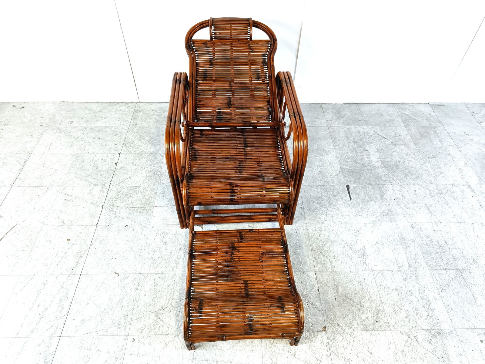 595.0 Mid Century Rattan And Bamboo Garden Chair, 1950s photo