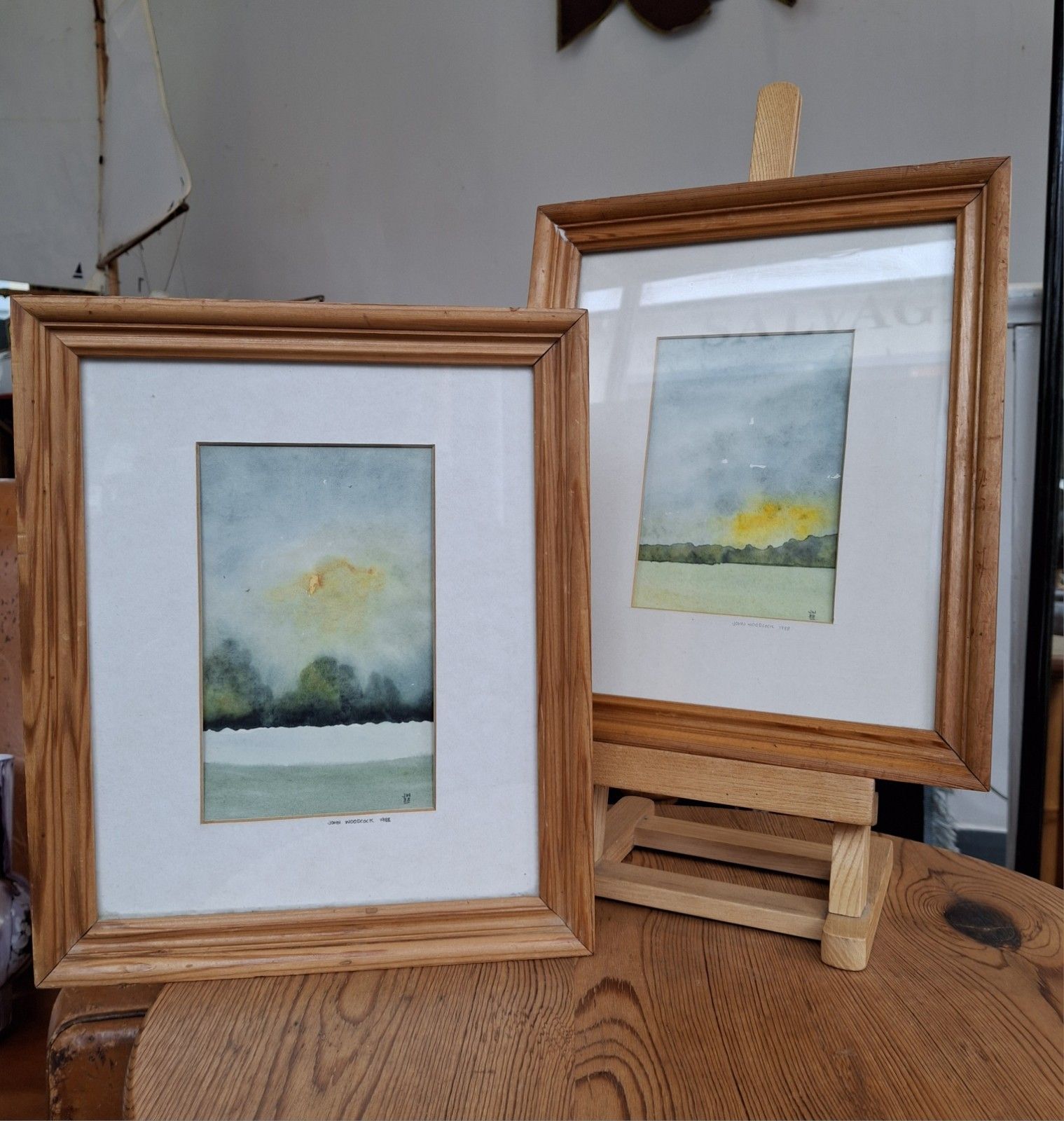 Pair Of Vintage 20th Century Framed Watercolours John Woodcock.