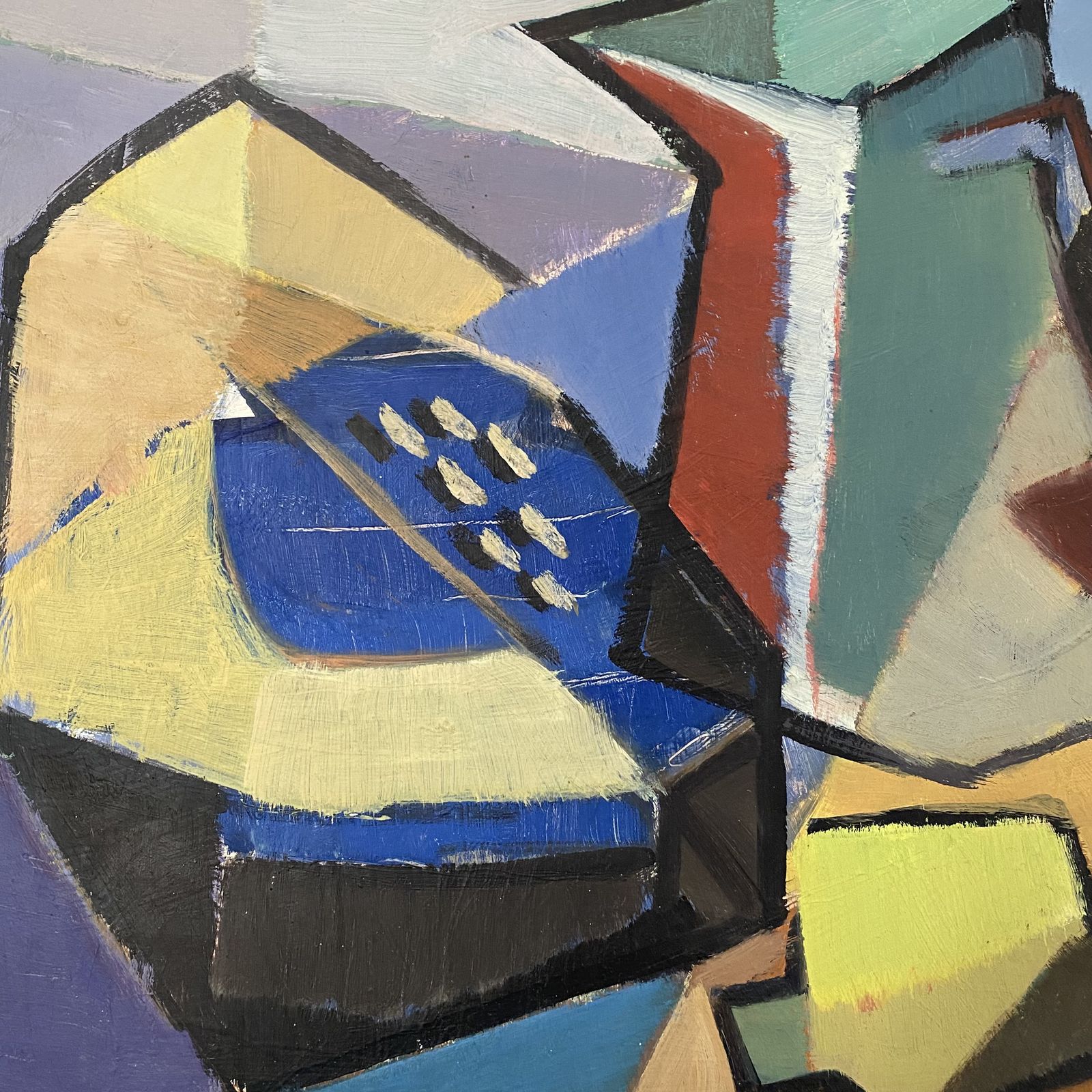 Swedish Mid Century Cubist Still Life Painting By Hjalmar Ekberg photo furniture