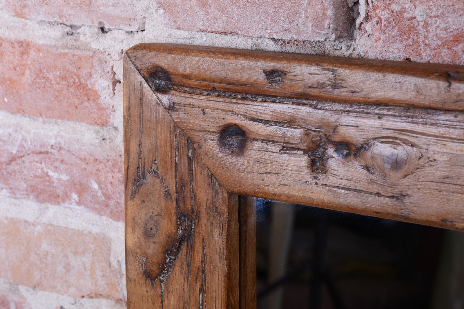 Restored Biedermeier Wall Mirror, Pine Wood, Revived Polish, Czech, 1870s photo 350.0